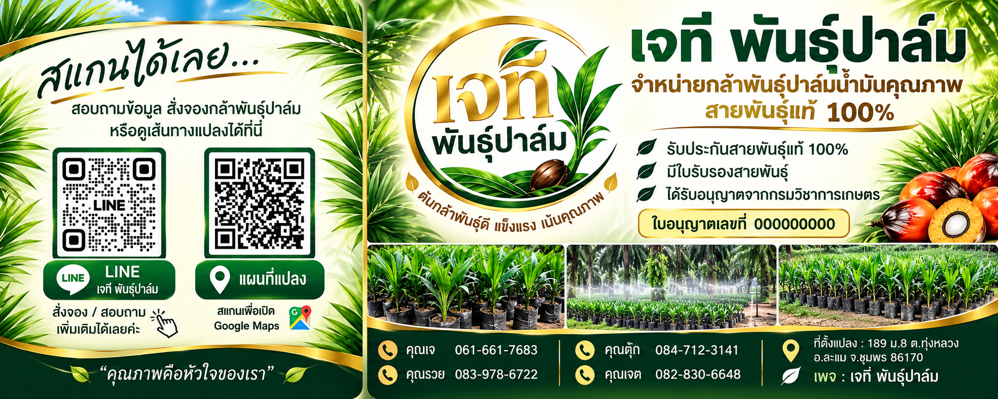 เจที พันธุ์ปาล์ม ข้อมูล LINE แผนที่ และการติดต่อ
